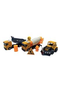 toysandmore Dozer Kum Kamyonu Ve Beton Mikseri 3 Lü Metal Araç Seti Oyuncak