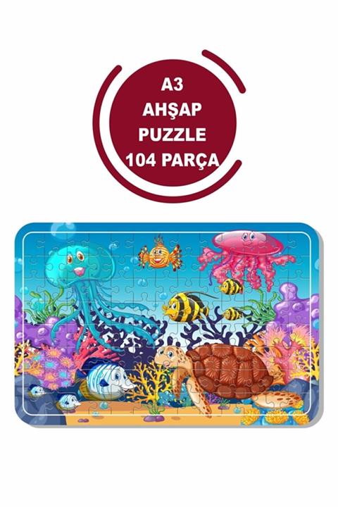 LİPYOS Deniz Canlıları A3 104 Parça Puzzle, Oyuncak, Yapboz