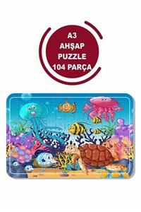 LİPYOS Deniz Canlıları A3 104 Parça Puzzle, Oyuncak, Yapboz