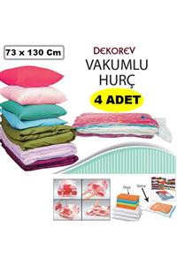 Vakum Hurcu 4 Adet Büyük Boy 73 Cm X 130 Cm Vakumlu Poşet Vakumlu Hurç Vakumlu Torba Yorgan Yastık Hurcu