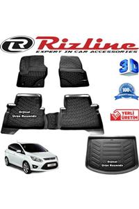 Rizline Ford C-max 3d Paspas + 3d Bagaj Havuzu 2011-2015 Arası Siyah Set