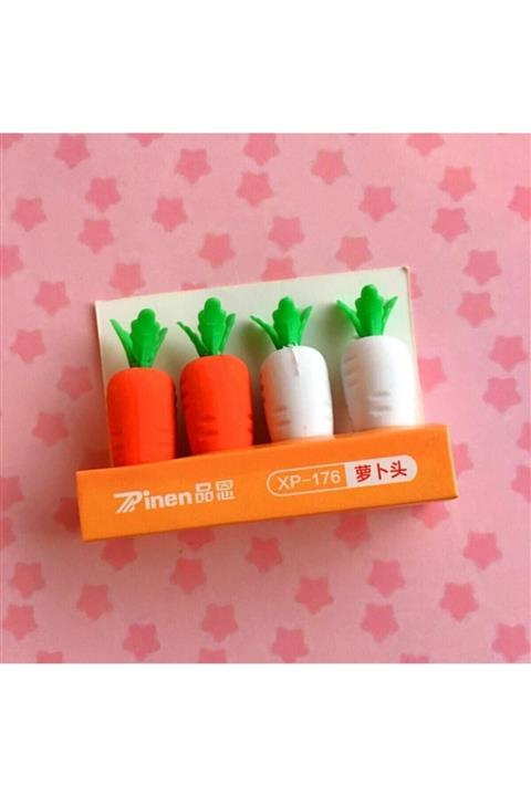 Woohoobox Sevimli Havuç Kalem Başlığı ve Silgi Seti SL72