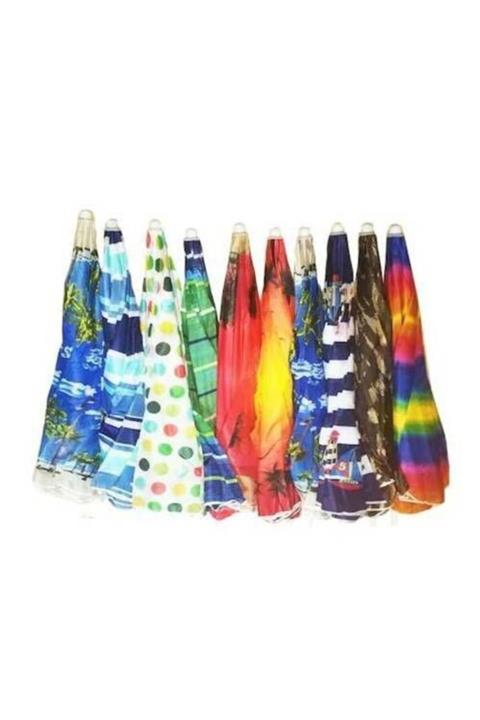 ASFAR Plaj Şemsiyesi - Baskılı Desenli Plaj Bahçe Teras Piknik Şemsiyesi