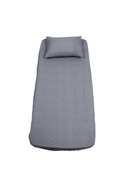 mertim ezberbozan ev tekstili Ara Ölçü 120x200 Cm Kumaş Lastikli 1 Adet Çarşaf 50x70 1 Adet Yastık Kılıfı - Koyu Gri