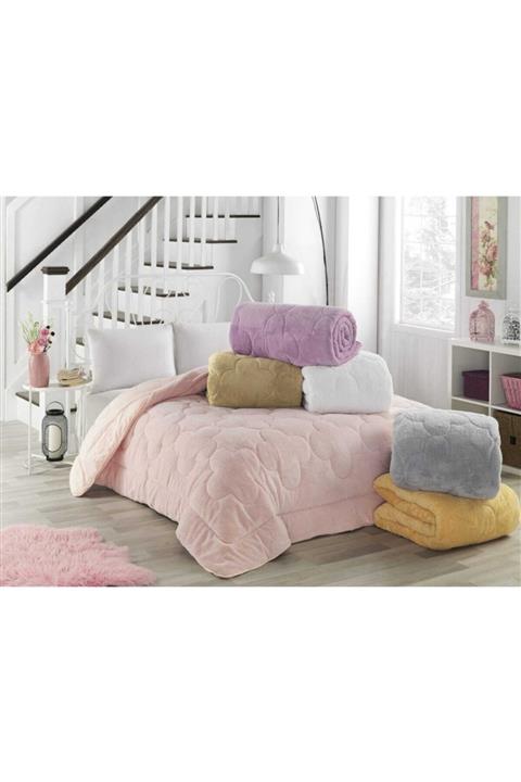 Sheri Home Tekstil Welsoft Çift Kişilik Damla Desen Ranforce Pamuk Silikon Yorgan Gülkurusu