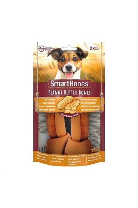SmartBones Tavuklu Fıstık Ezmeli Medium Düğüm Kemik Köpek Ödülü 2'li 158 Gr