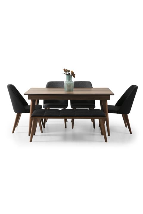 CaddeYıldız Nora Ceviz Yemek Masası Takımı