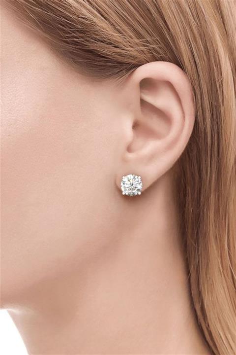 Crystal Diamond Zirconia Labaratuvar Pırlantası 1 Carat Tektaş Küpe