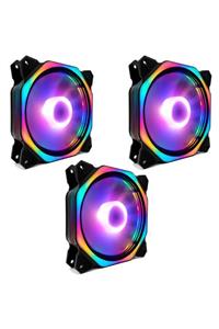 DTS Teknoloji ( 3 Adet ) Concord C-894 Rgb Rainbow Gökkuşağı 12cm Kasa Geniş Fan