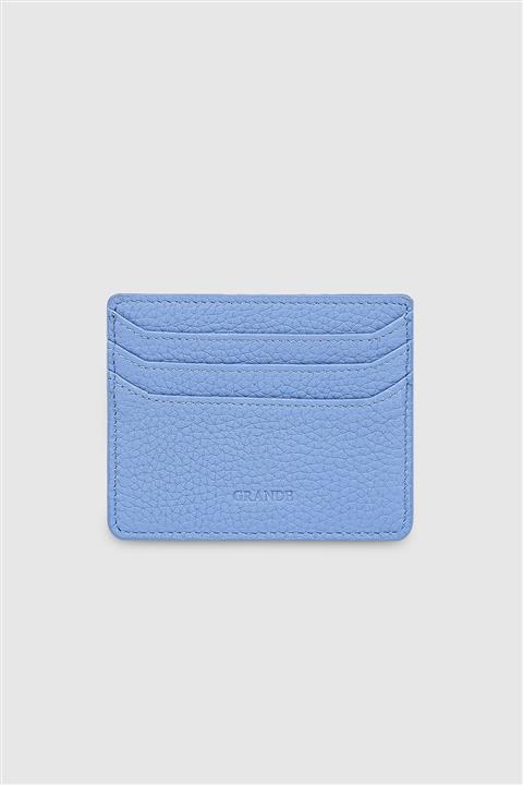 Grande 3633 Hakiki Deri Yatay Süper Slim Kartlık Flother Buz Mavi