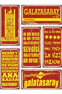 Hayat Poster Galatasaray 6lı Mini Retro Ahşap Poster Seti