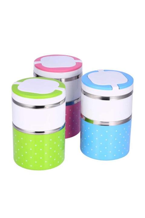 aksuticaret Yemek Termosu 2li Tutacaklı Sefer Tası - Hiper 2 Katlı Yemek Termos