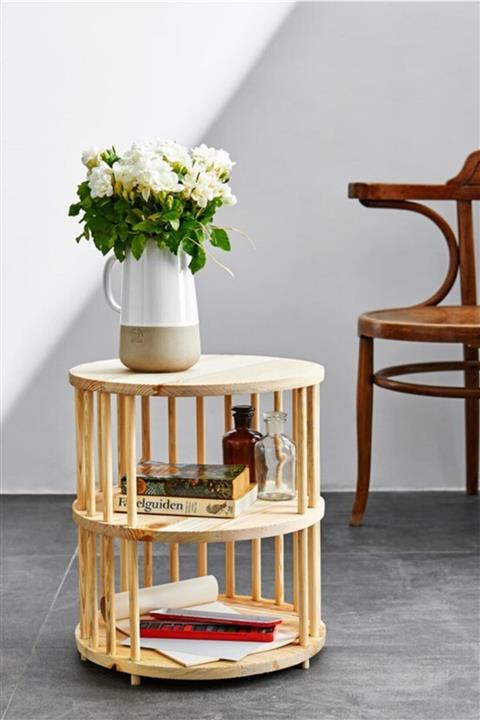 Maxmillen Ahşap Yuvarlak Dekoratif Sehpa