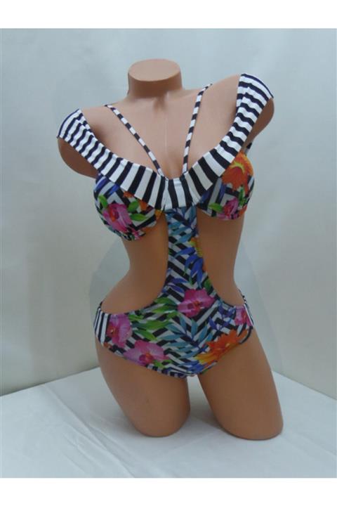 Argento Kadın Mavi Desenli Mayokini