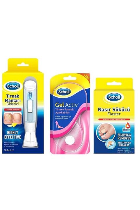 Scholl 5 Kullan At Törpü Ve Tedavi Sölüsyonu Içeren Tırnak Mantar Giderici+flaster+yüksek Tabanlık