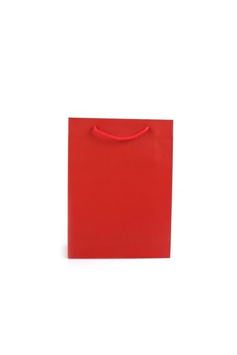 PAKETPARTİ Karton Üzeri Mat Selefonlu Kırmızı Çanta 25x33x9 Cm(12'li)