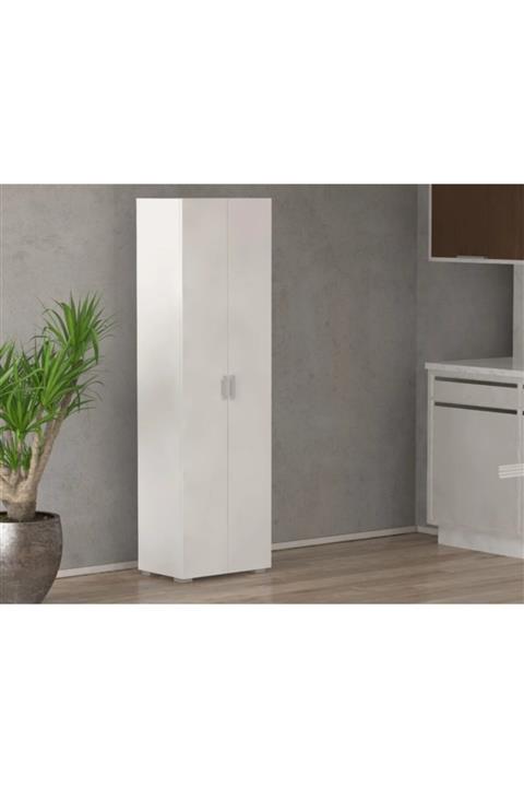ESERHOM 2 Kapaklı 8 Raf Çok Amaçlı Boy Dolap