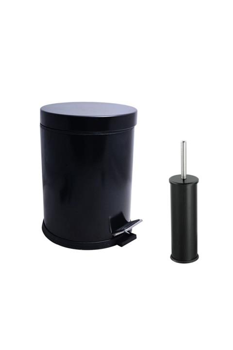 Maxiflow 2'li Çöp Kovası Banyo Seti Mat Siyah