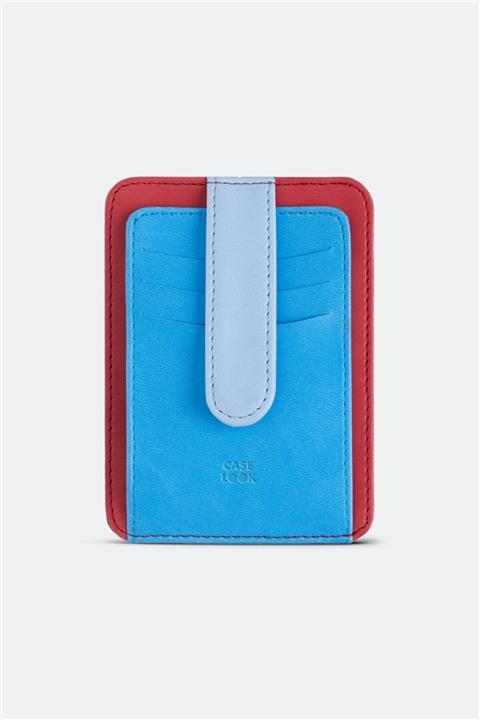 Case Look Erkek Deri Mavi Renkli Çıtçıtlı Kartlık Nico 04