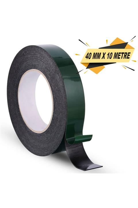 Badem10 Çift Taraflı Köpük Bant Eva Montaj Bandı Siyah 40 Mm X 10 Metre
