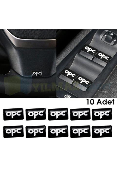 yılmazetic Opel Opc Logo Direksiyon Jant Vites Torpido Silikon Damla Oto Sticker Etiket 10 Adet