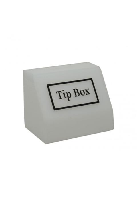 Karlobi Pleksi Tip Box - Bahşiş Kutusu Buz Beyaz 15x10x12