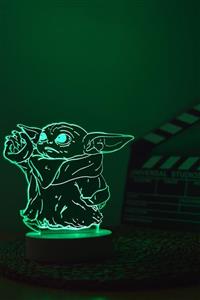 Yubi Design Baby Yoda , Star Wars - 3 Boyutlu Dekoratif Gece Lambası 3d