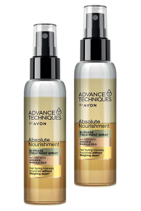 AVON Advance Techniques Argan Ve Marula Yağı Içeren Çift Fazlı Saç Spreyi 100 ml İkili Set