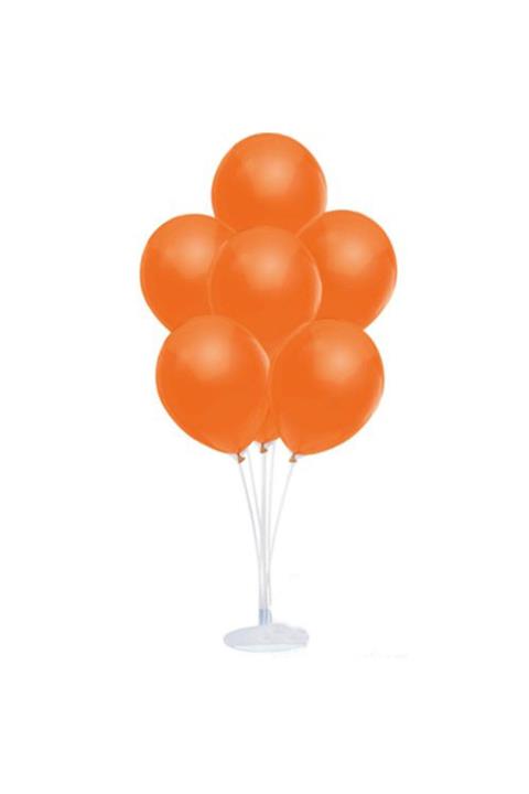 Elasya Hediyelik Balon Standı Ve 10 Adet Sedefli Metalik Turuncu Balon Seti