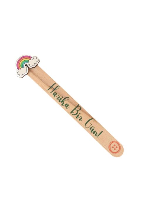 Attach Bulut Harika Bir Gün Tasarım Ahşap Kitap Ayracı