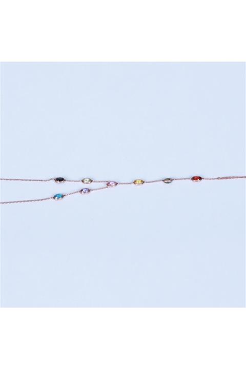 Nur Silver Kadın Renkli Taşlı Şahmeran