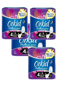 Orkid Set Platinum Hijyenik Ped Gece Extra Tekli Paket 6 Ped X 4