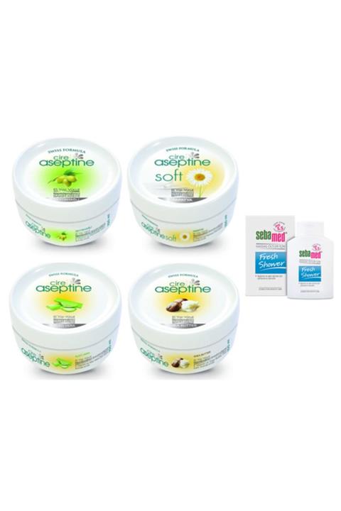 CIRE ASEPTINE El Kremi 100m X 4 Ad - Aloe + Shea Butter + Zeytinyağlı + Papatya + Sebamed Hediye 20m