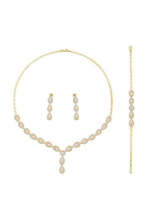 BİLEZİKHANE Düğün Takım Damla Desenli 23,00 gr 14 Ayar Altın