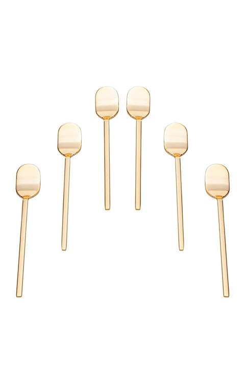 M'art Home Oval Gold  Parlak 6'lı Çay Kaşığı