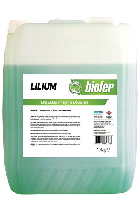 Biofer Lilium Elle Bulaşık Yıkama Deterjanı Limon 20 Kg