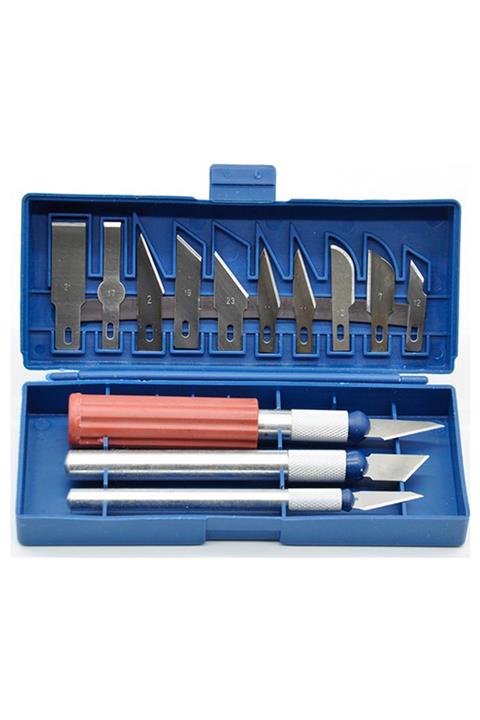 MİRGE Mavi Hobi Maket Bıçağı Seti 16 Parça