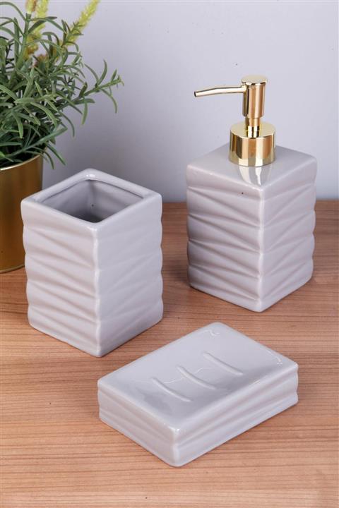 vipgross 3 Parça Seramik Banyo Seti Kare 140419-3