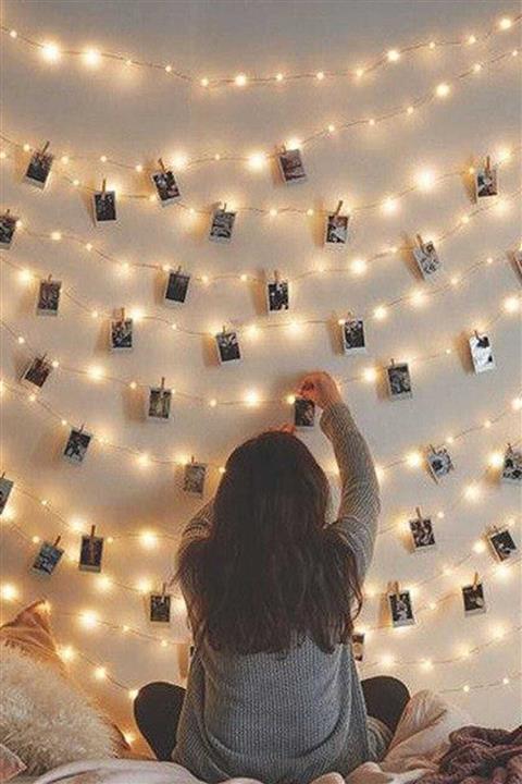 PARTİCİM SÜS EVİ Peri Led Işık Sarı Renk3 Metre +25 Adet Mini Ahşap Mandal