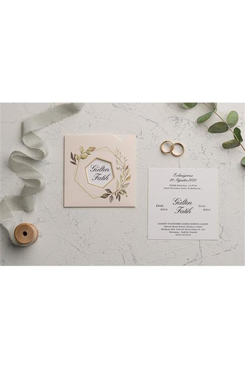 Erdem Düğün ,nikah , Nişan Davetiyesi 9166 (50 Adet )