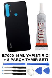 Ceykergsm Xiaomi Redmi Note 8 Arka Cam Kapak Batarya Pil Kapağı + B7000 15ml Yapıştırıcı + Tamir Seti Siyah