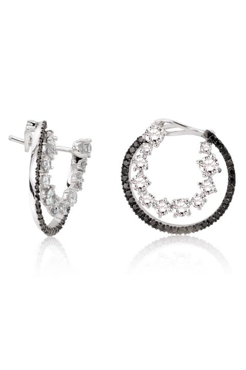 Emel Pırlanta 2.72 Ct. Siyah Beyaz Pırlanta Küpe