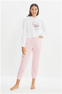 TRENDYOLMİLLA Çok Renkli Baskılı Örme Pijama Takımı THMAW22PT0317