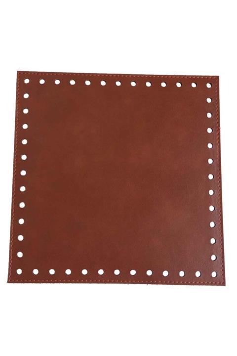 angel çanta aksesuar Taba Renk 20x20 cm Suni Deri Plaka
