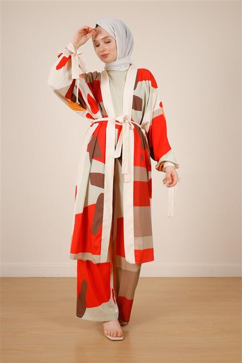 MARKALİSTE Simetri Desen Kimona Takım