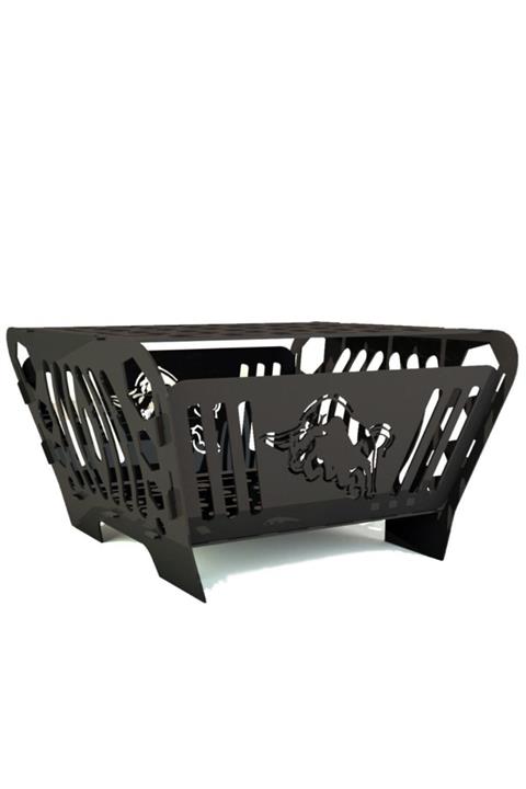 Çınar Extreme 2mm Jeep Görünümlü Metal Katlanır Barbekü Izgara Kamp Ocağı Ateş Çukuru