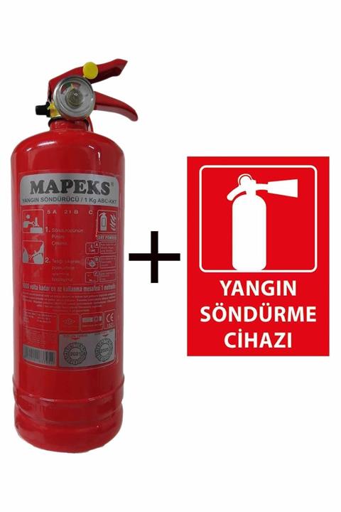 Mapeks 1kg Yangın Tüpü Ve Yangın Tüpü Levhası 2li Set