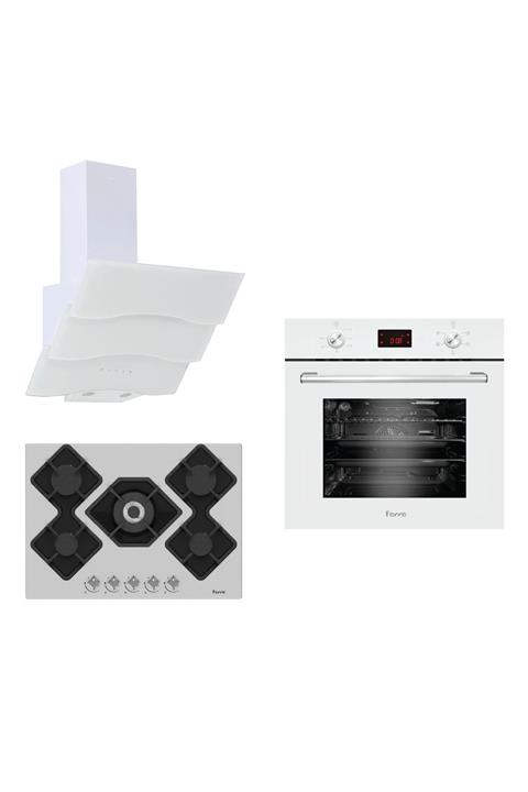 Royal Mutfak Ferre White Gold Plus 3lü Ankastre Set