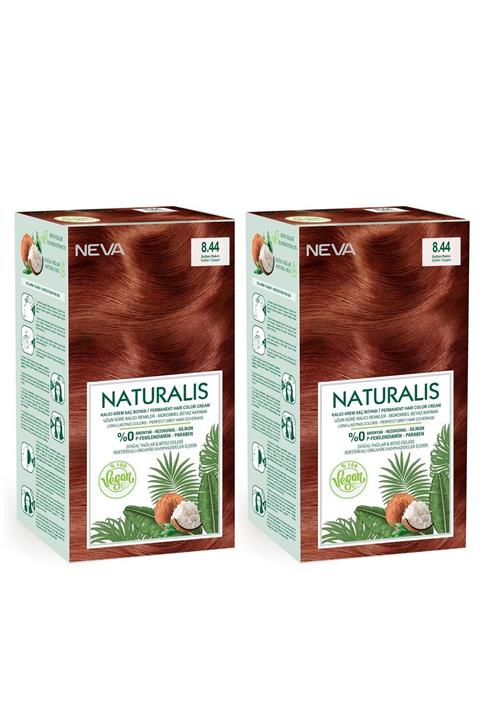 NEVA KOZMETİK Naturalis Saç Boyası 8.44 Sultan Bakırı %100 Vegan 2'li Set