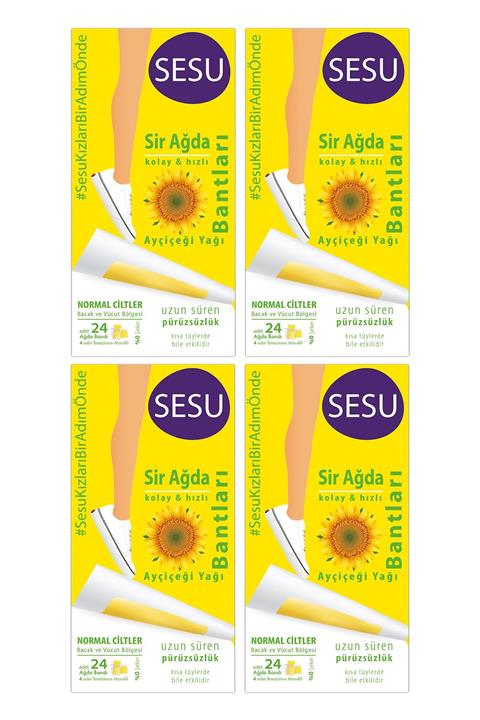 Sesu Ağda Bandı Hassas Ciltler 24 Lü X 4 Adet